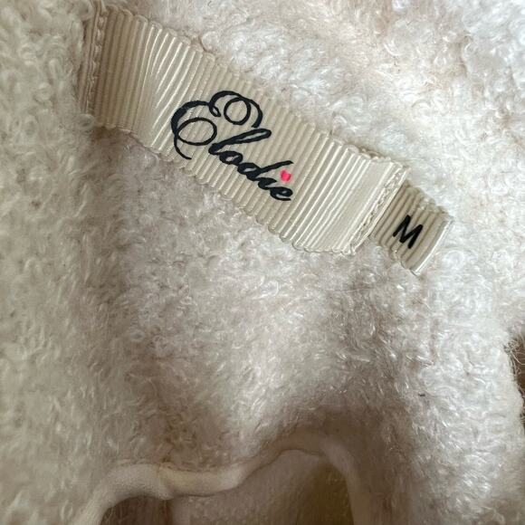 Elodie Wool Blend Teddy Jacket Medium Womens Sherpa Shawl Collar Button Winter - Picture 8 of 9